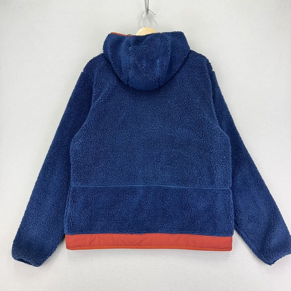The North Face Campshire Sherpa Fleece Hoodie Mens Small Blue Anorak‎ Jacket
